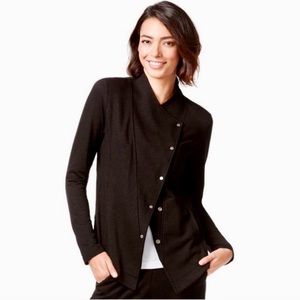 Eileen Fisher Black Knit Moto Jacket